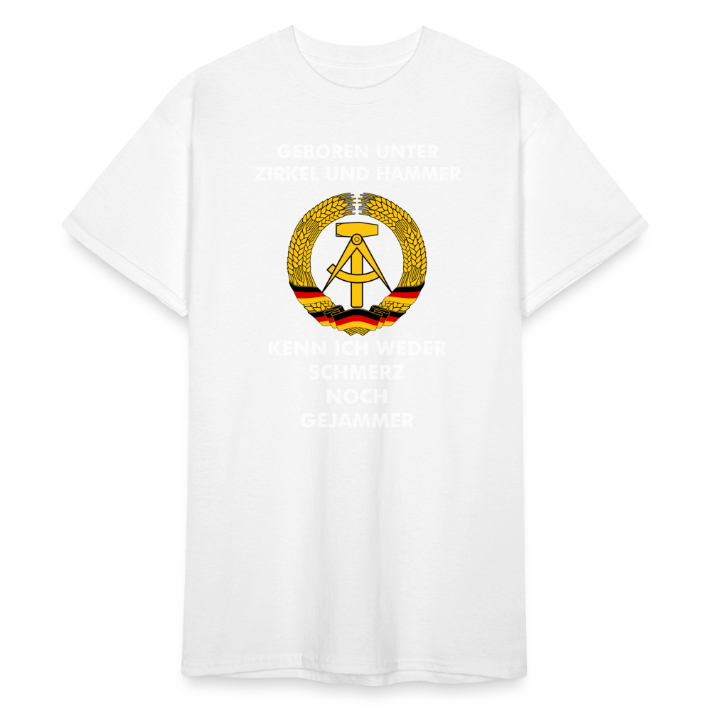 OSSI8 Tshirt GEBOREN UNTER ZIRKEL UND HAMMER - weiß