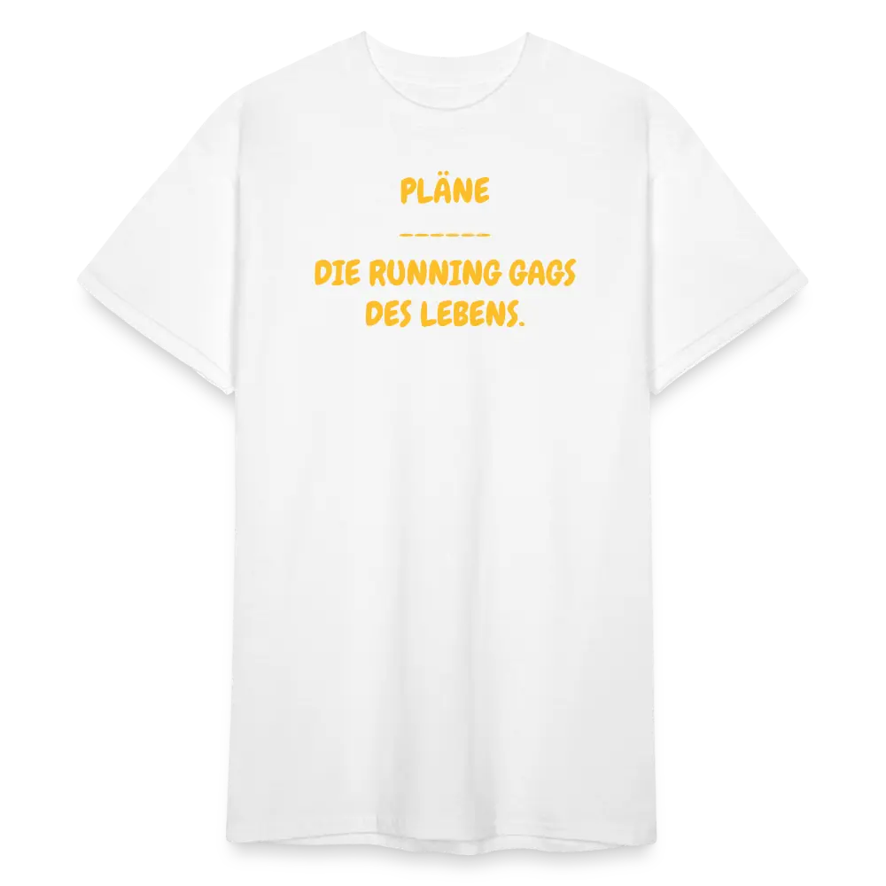 SSW1766 Tshirt PLÄNE ------ DIE RUNNING GAGS DES LEBENS. - weiß