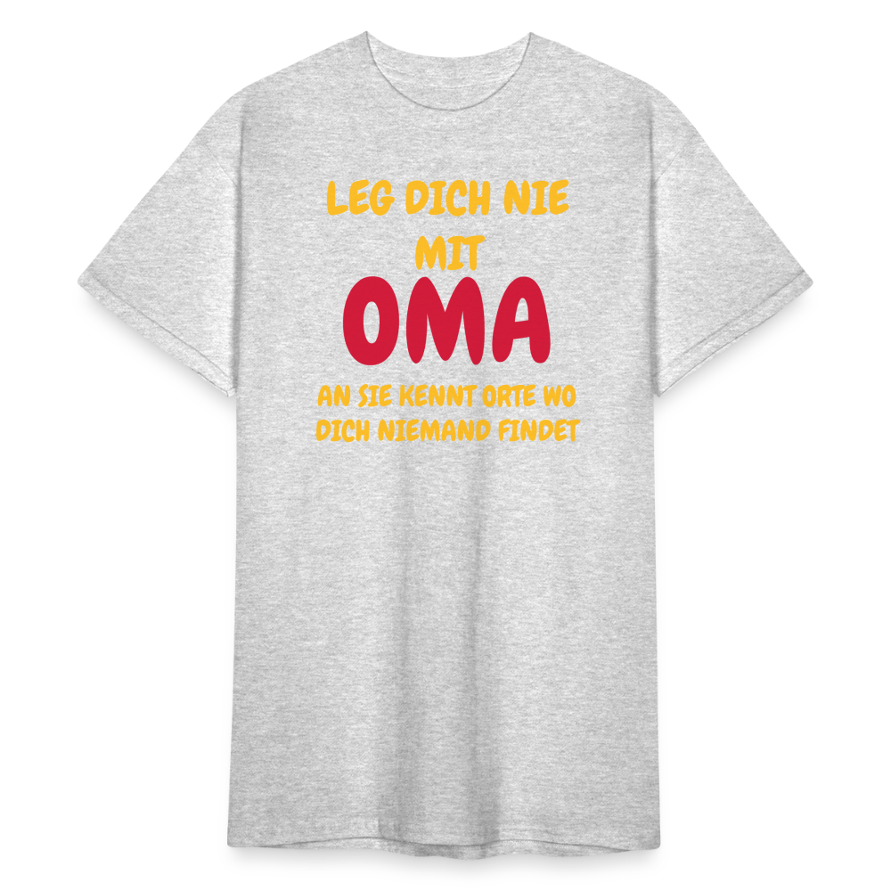 SSW1778 Tshirt LEG DICH NIE MIT OMA AM SIE KENNT ORTE WO DICH NIEMAND FINDET - Grau meliert