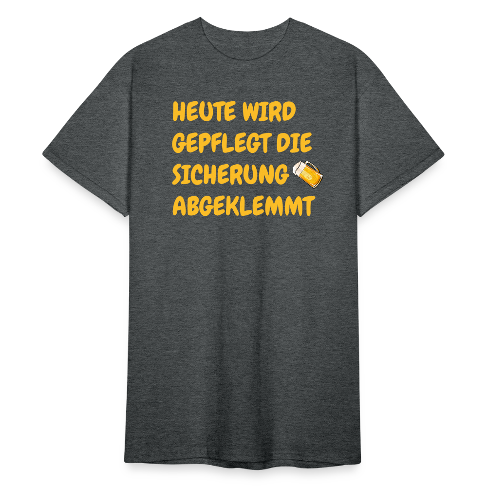 SSW1782 Tshirt HEUTE WIRD GEPFLEGT DIE  SICHERUNG ABGEKLEMMT - Dunkelgrau meliert
