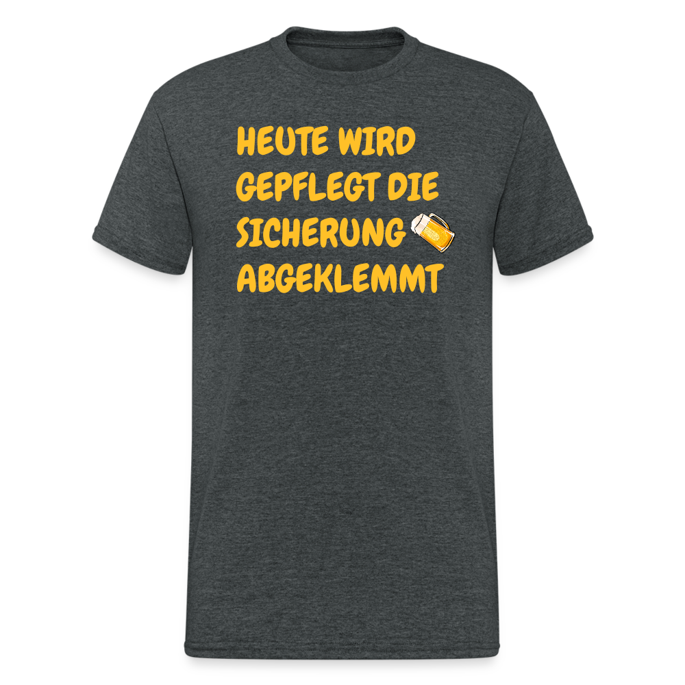 SSW1782 Tshirt HEUTE WIRD GEPFLEGT DIE  SICHERUNG ABGEKLEMMT - Dunkelgrau meliert