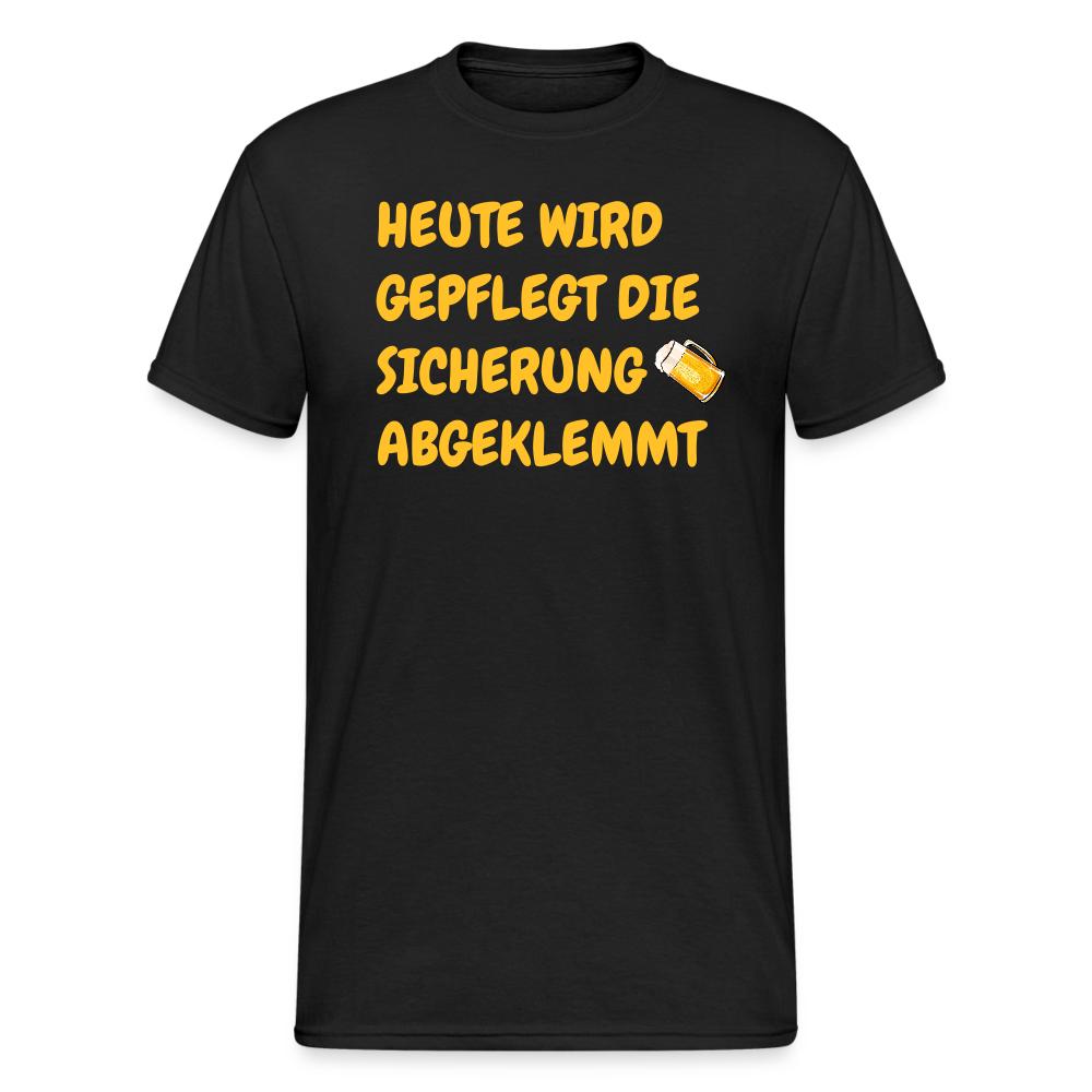 SSW1782 Tshirt HEUTE WIRD GEPFLEGT DIE  SICHERUNG ABGEKLEMMT - Schwarz