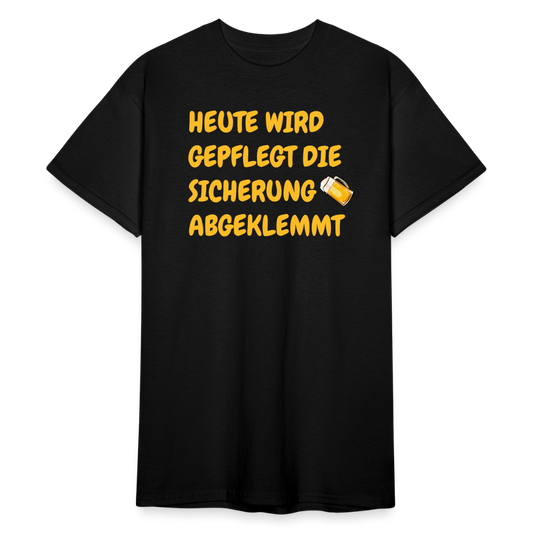 SSW1782 Tshirt HEUTE WIRD GEPFLEGT DIE  SICHERUNG ABGEKLEMMT - Schwarz