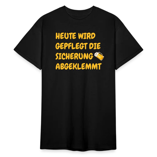 SSW1782 Tshirt HEUTE WIRD GEPFLEGT DIE SICHERUNG ABGEKLEMMT - Schwarz