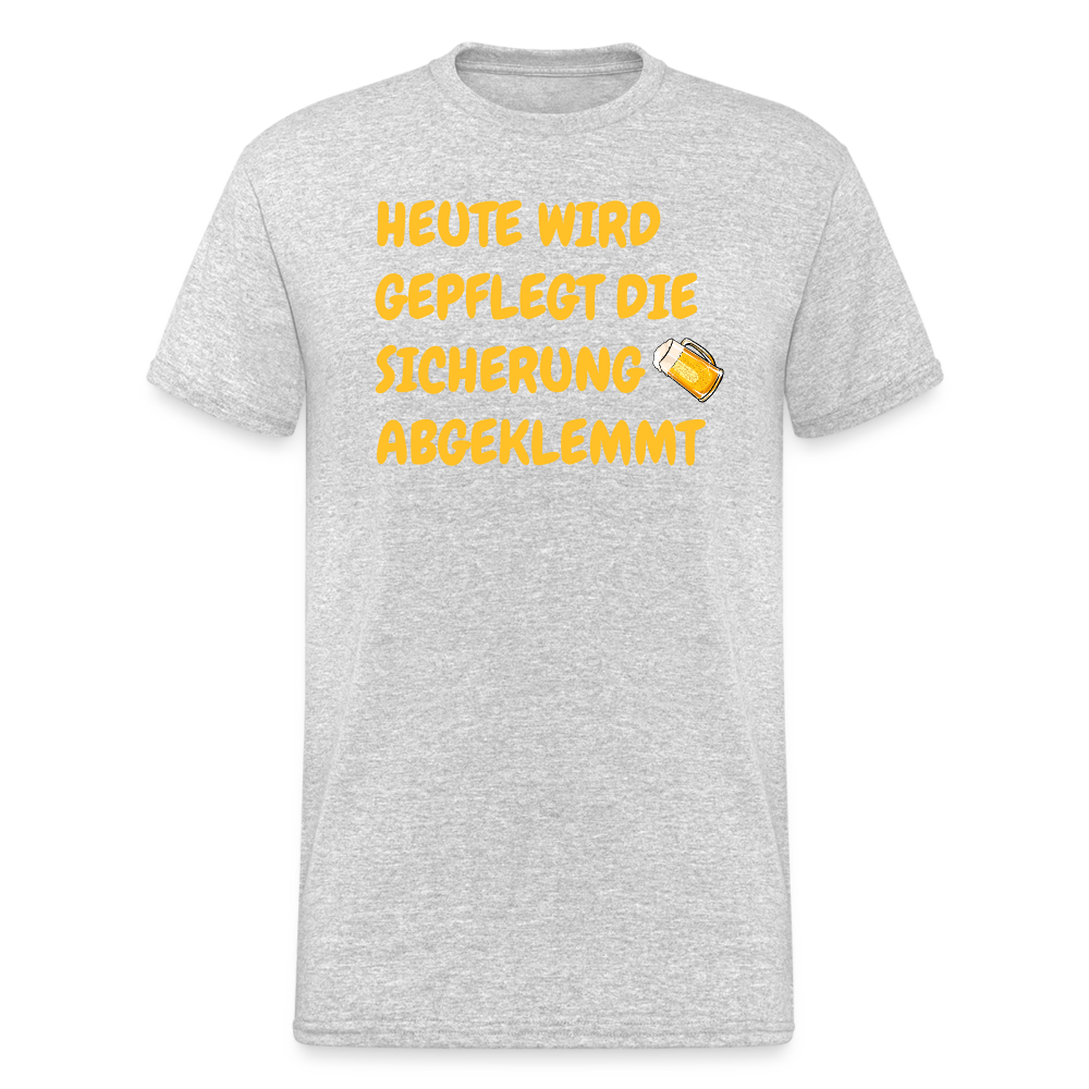 SSW1782 Tshirt HEUTE WIRD GEPFLEGT DIE  SICHERUNG ABGEKLEMMT - Grau meliert