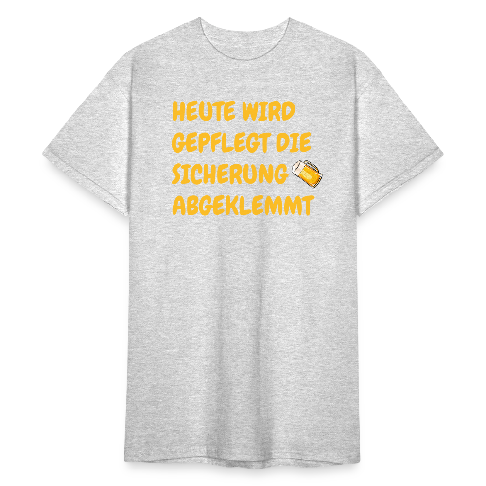 SSW1782 Tshirt HEUTE WIRD GEPFLEGT DIE  SICHERUNG ABGEKLEMMT - Grau meliert