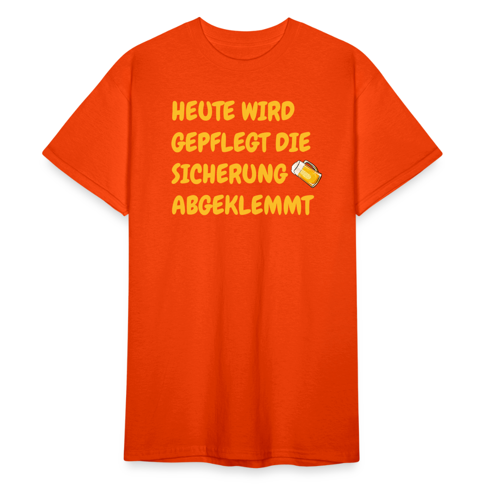 SSW1782 Tshirt HEUTE WIRD GEPFLEGT DIE  SICHERUNG ABGEKLEMMT - kräftig Orange