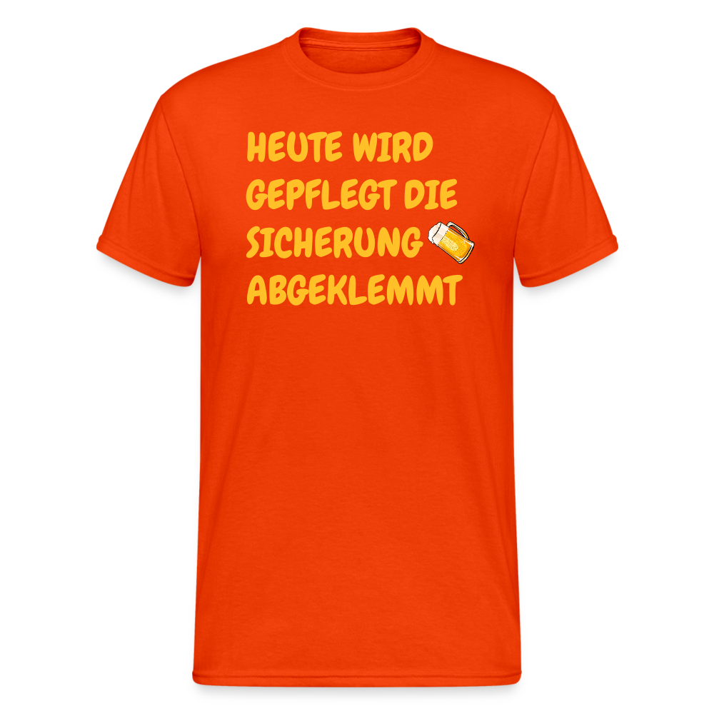 SSW1782 Tshirt HEUTE WIRD GEPFLEGT DIE  SICHERUNG ABGEKLEMMT - kräftig Orange