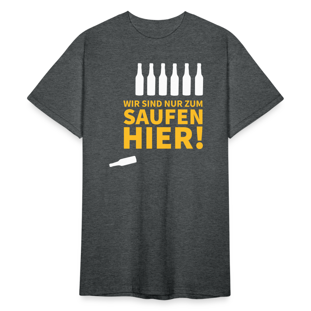 SSW1789 Tshirt Wir sind nur zum Saufen hier - Dunkelgrau meliert