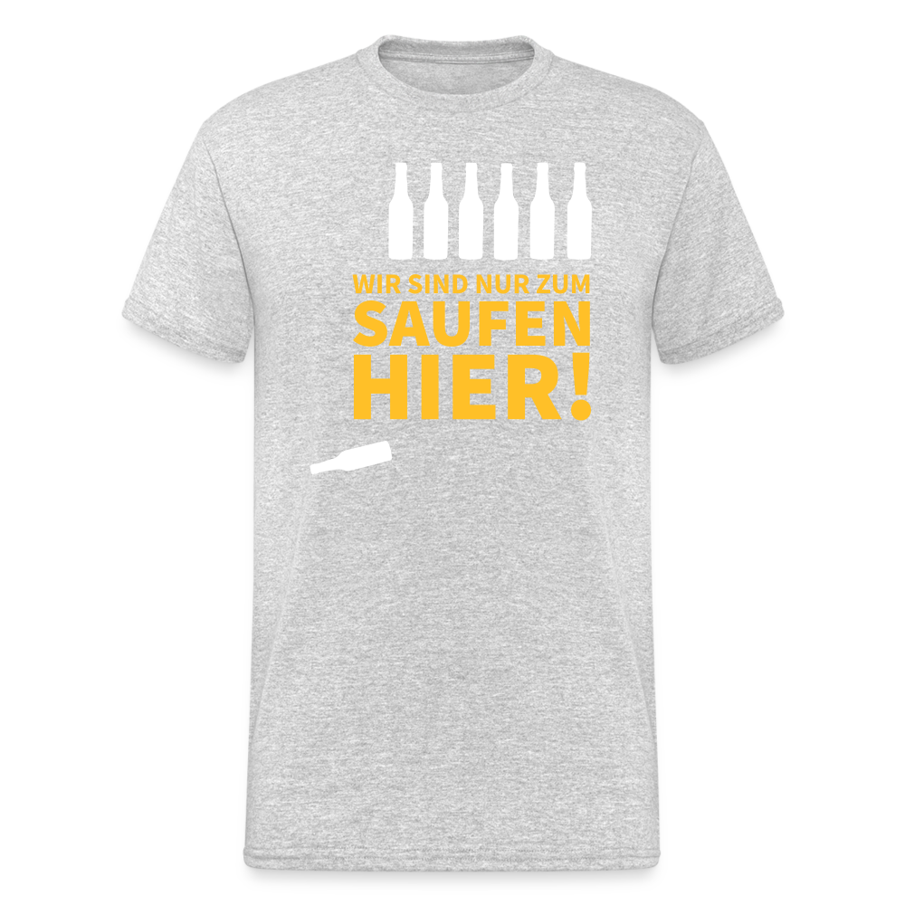 SSW1789 Tshirt Wir sind nur zum Saufen hier - Grau meliert