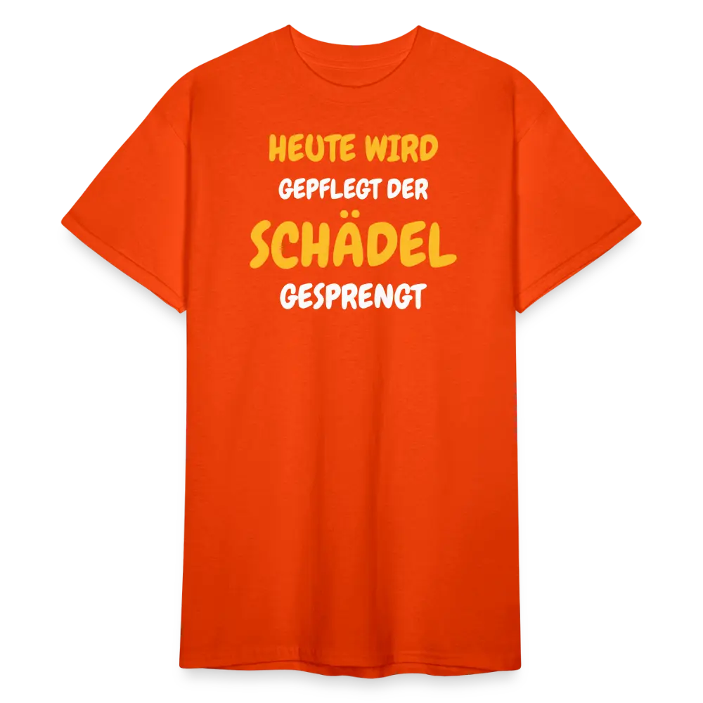 SSW1791 Tshirt HEUTE WIRD DER SCHÄDEL GESPRENGT - kräftig Orange