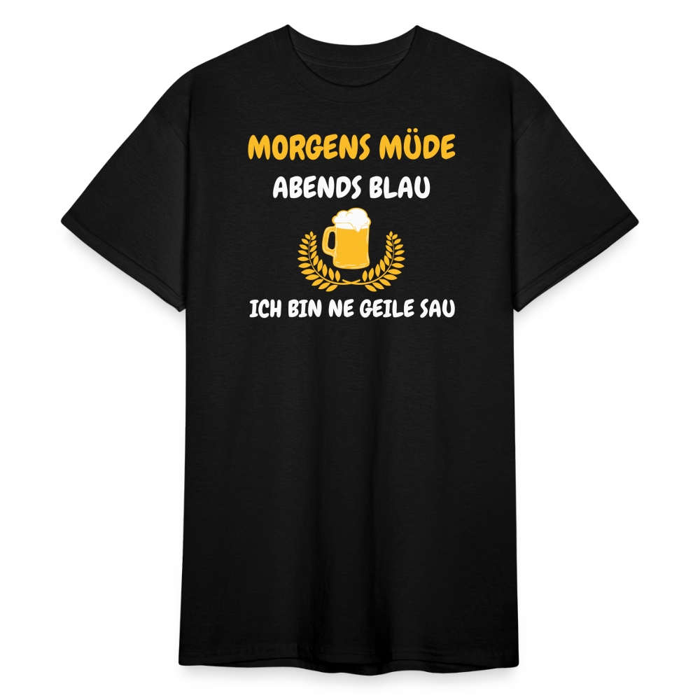 SSW1793 Tshirt MORGENS MÜDE ABENDS BLAU.... - Schwarz