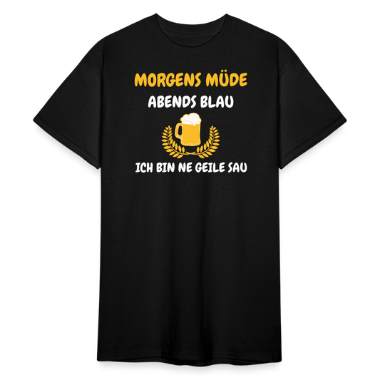 SSW1793 Tshirt MORGENS MÜDE ABENDS BLAU.... - Schwarz