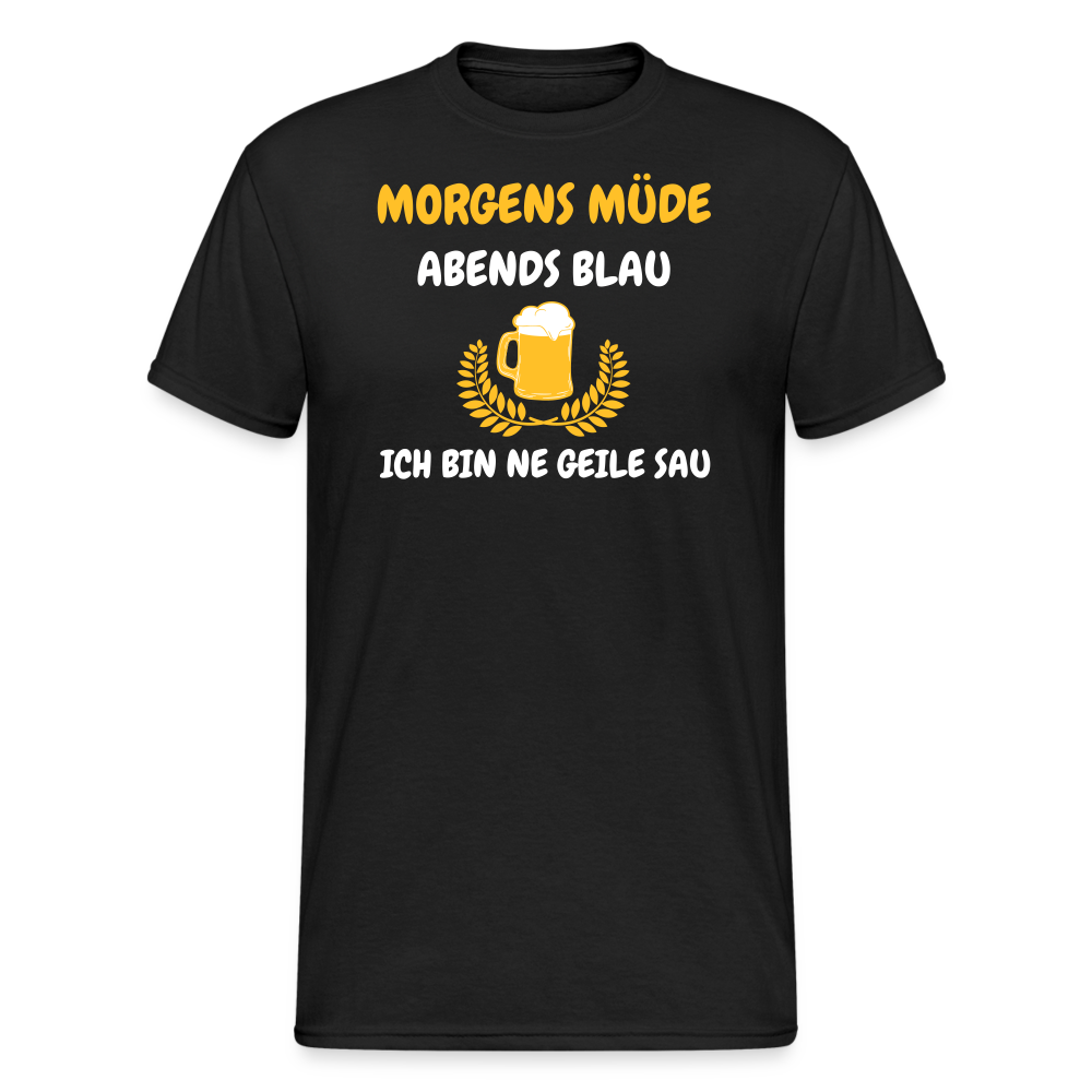 SSW1793 Tshirt MORGENS MÜDE ABENDS BLAU.... - Schwarz