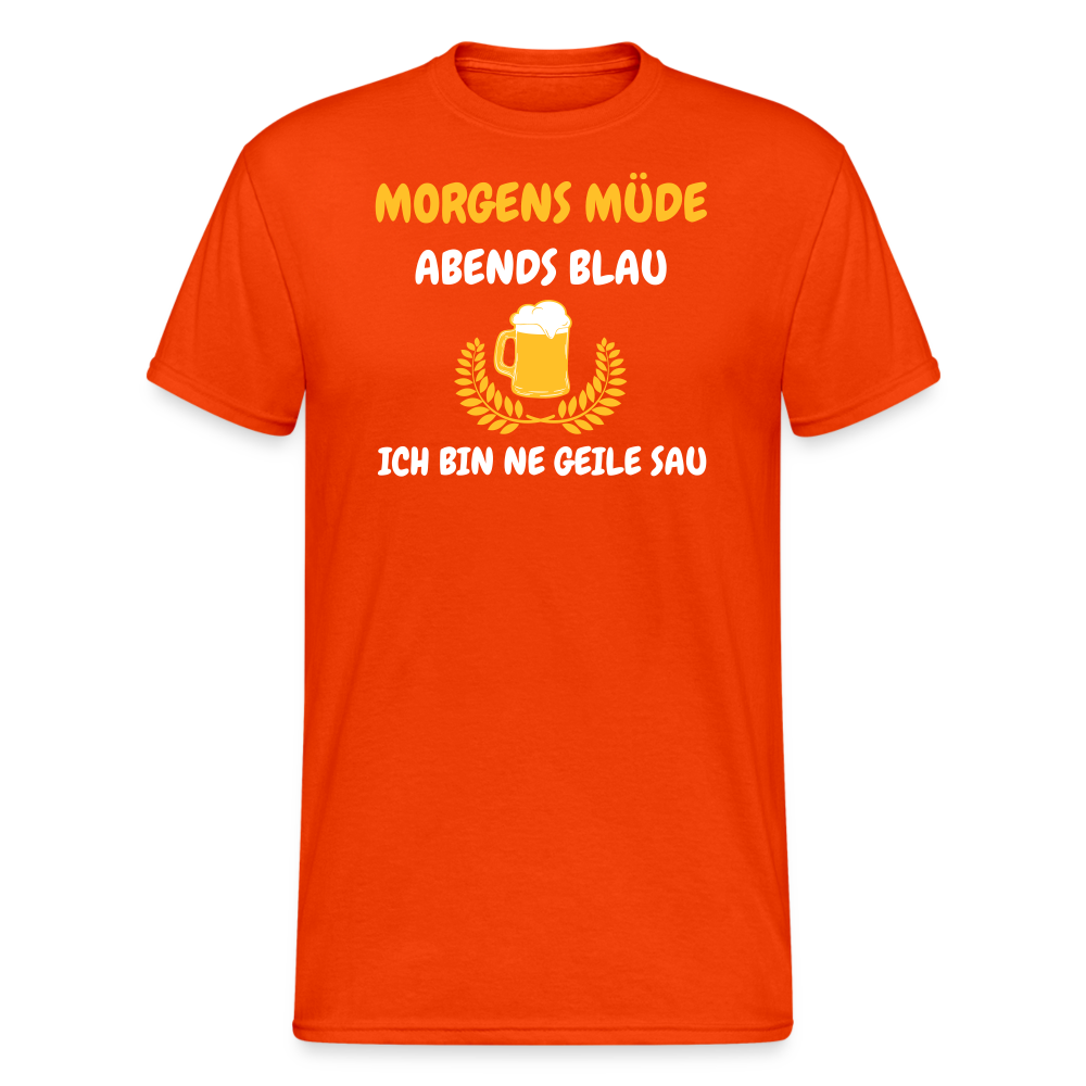 SSW1793 Tshirt MORGENS MÜDE ABENDS BLAU.... - kräftig Orange