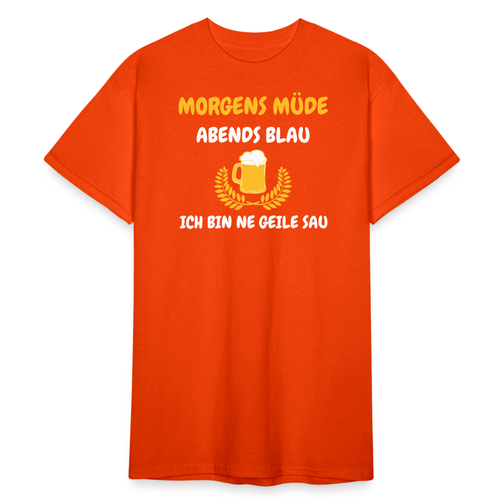 SSW1793 Tshirt MORGENS MÜDE ABENDS BLAU.... - kräftig Orange