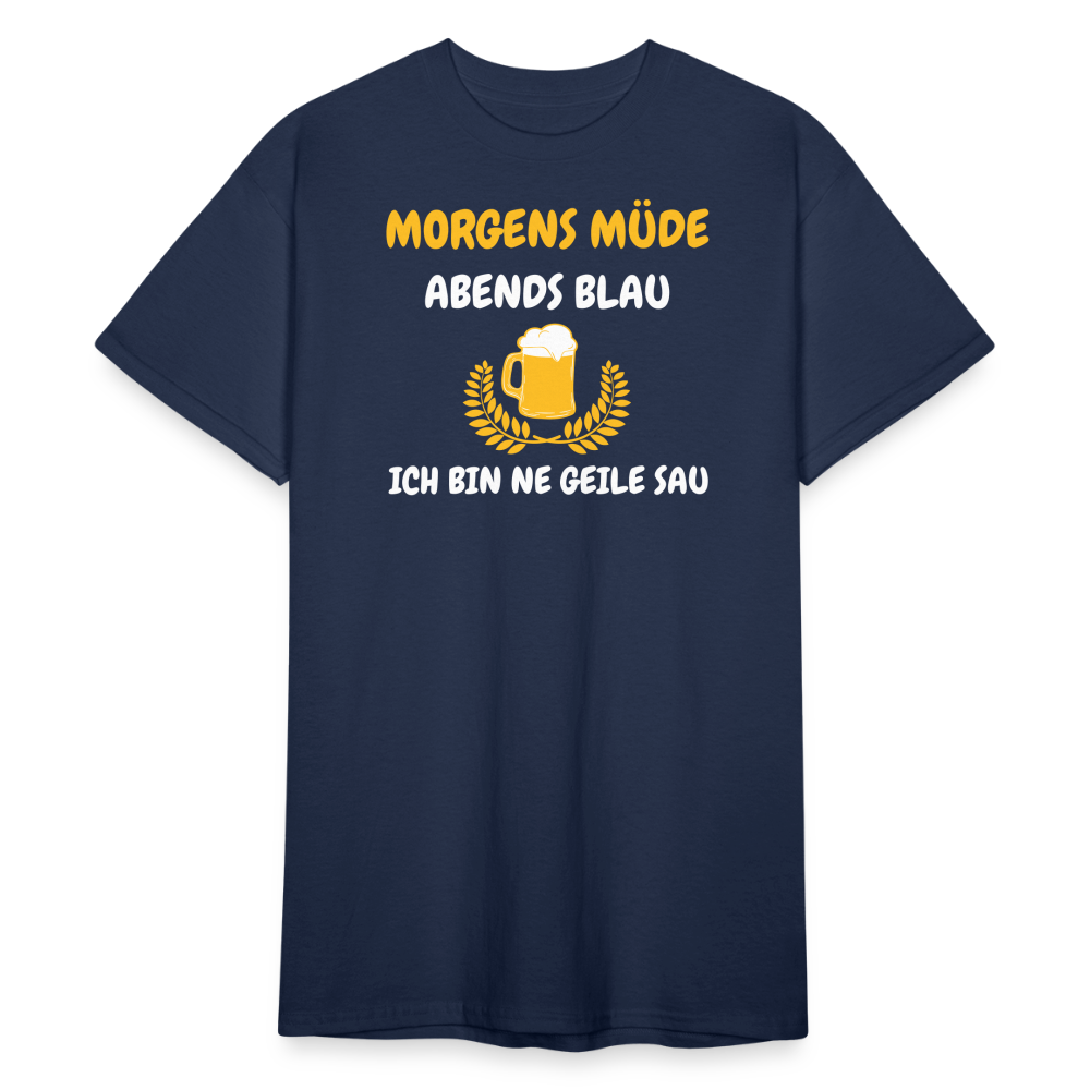 SSW1793 Tshirt MORGENS MÜDE ABENDS BLAU.... - Navy