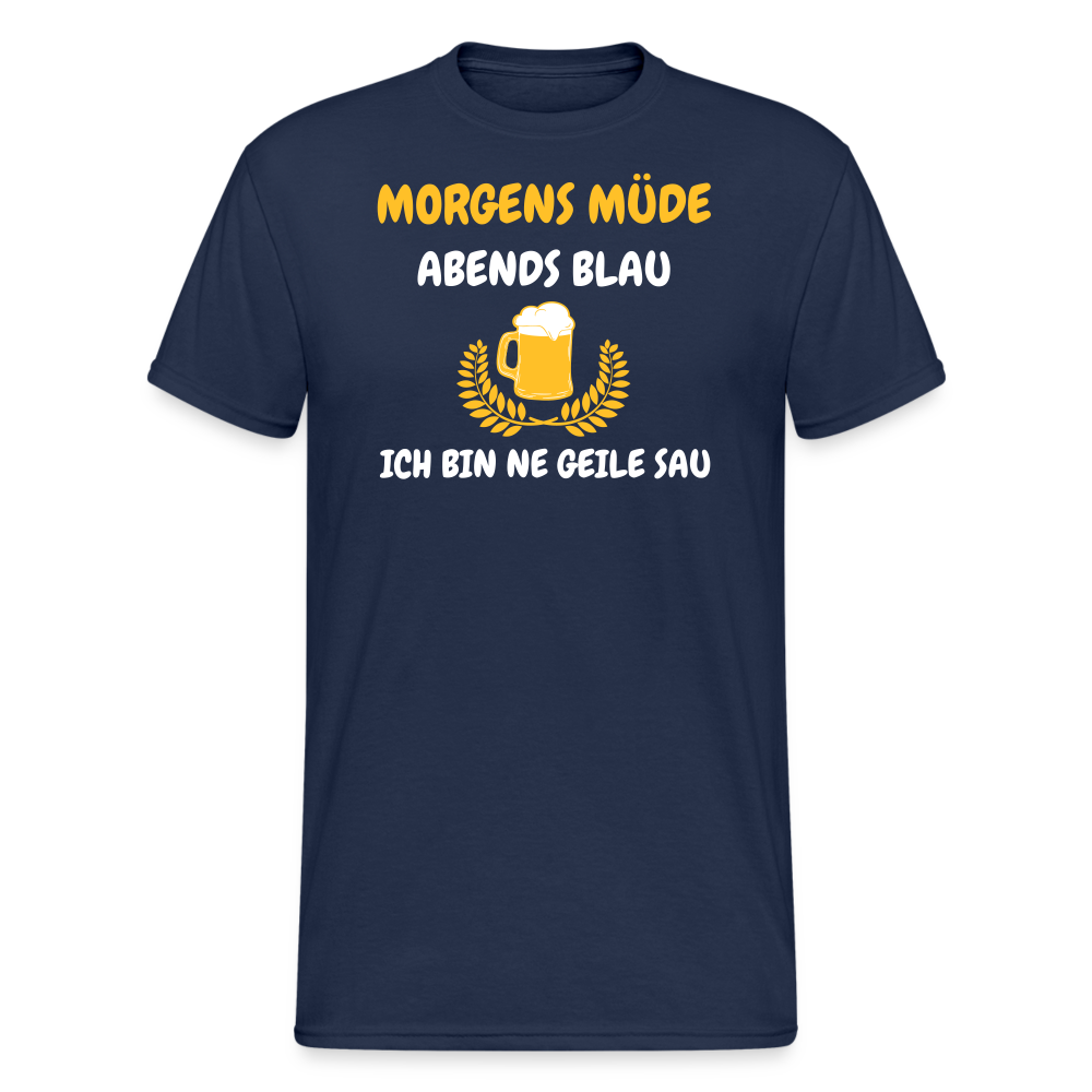SSW1793 Tshirt MORGENS MÜDE ABENDS BLAU.... - Navy