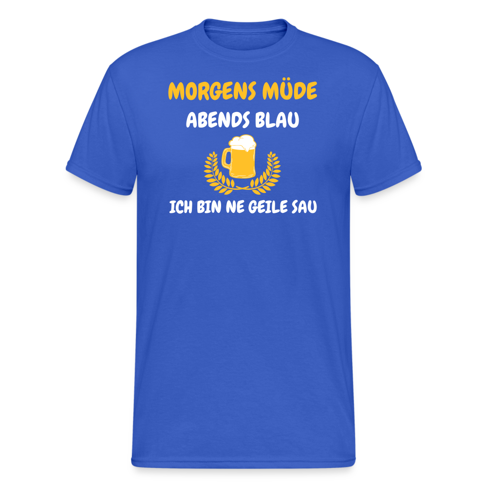 SSW1793 Tshirt MORGENS MÜDE ABENDS BLAU.... - Königsblau