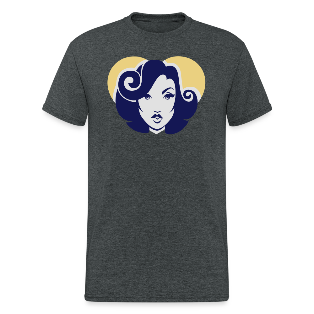 SSW1797 Tshirt Retro Frau - Dunkelgrau meliert