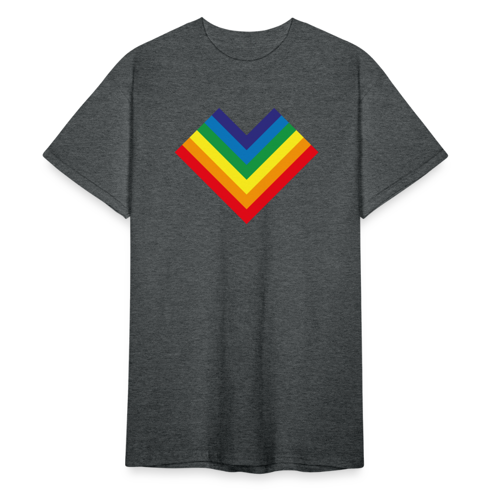 SSW1798 Tshirt Regenbogenherz - Dunkelgrau meliert