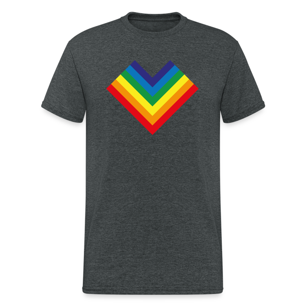 SSW1798 Tshirt Regenbogenherz - Dunkelgrau meliert