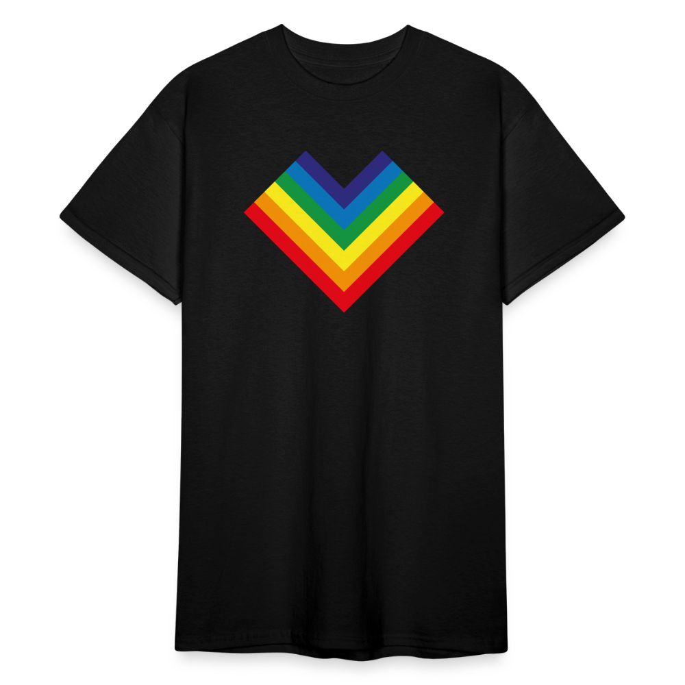 SSW1798 Tshirt Regenbogenherz - Schwarz