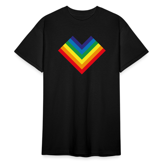 SSW1798 Tshirt Regenbogenherz - Schwarz