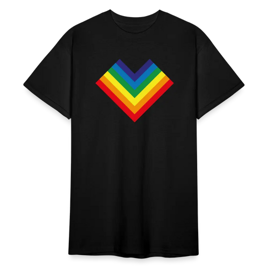 SSW1798 Tshirt Regenbogenherz - Schwarz