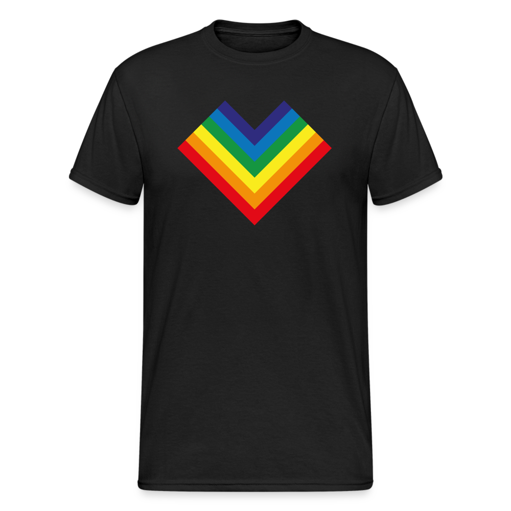 SSW1798 Tshirt Regenbogenherz - Schwarz