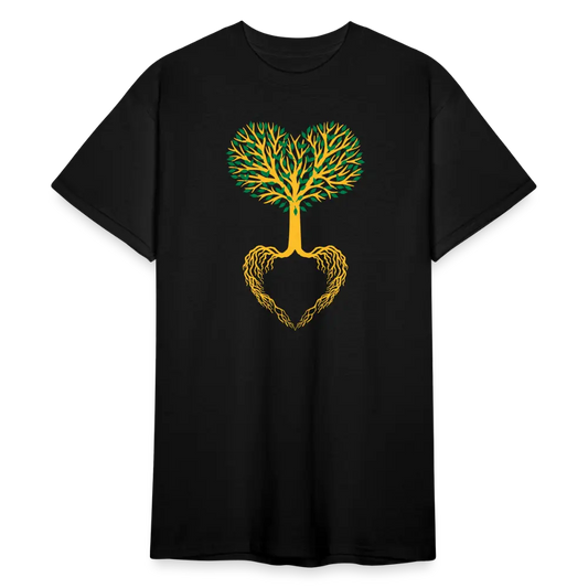 SSW1801 Tshirt Herz Baum - Schwarz