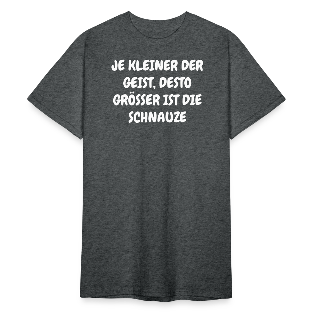 SSW1839 Tshirt JE KLEINER DER GEIST, DESTO GRÖSSER IST DIE SCHNAUZE - Dunkelgrau meliert