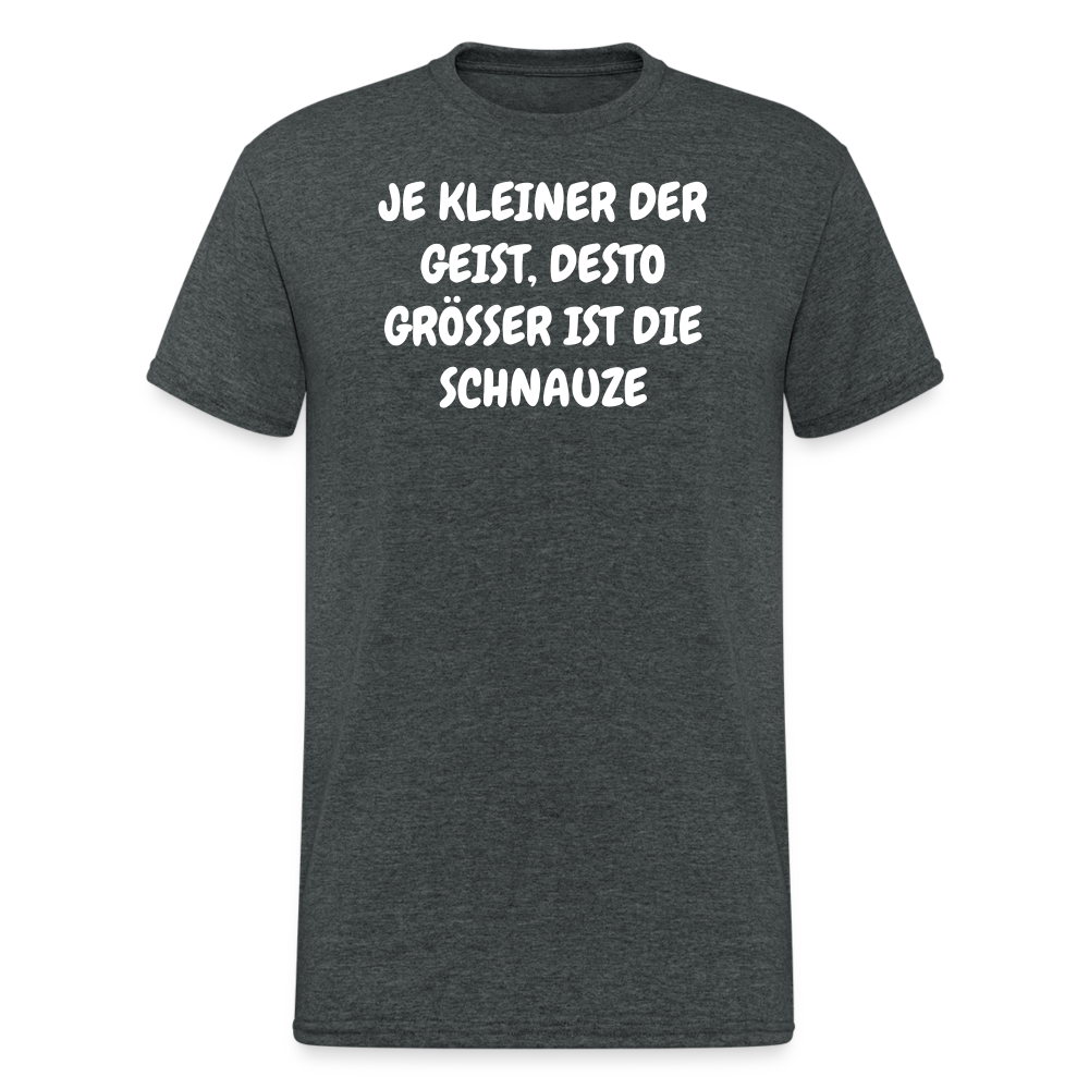 SSW1839 Tshirt JE KLEINER DER GEIST, DESTO GRÖSSER IST DIE SCHNAUZE - Dunkelgrau meliert