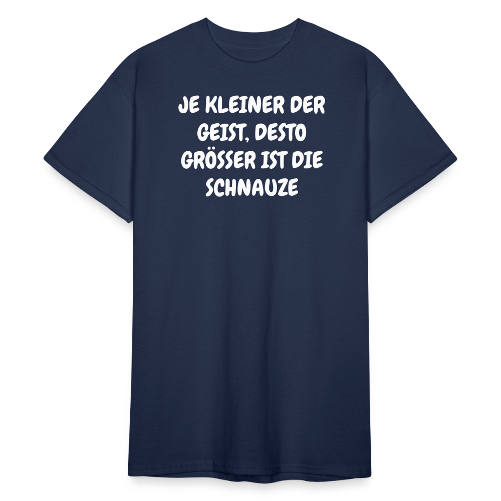 SSW1839 Tshirt JE KLEINER DER GEIST, DESTO GRÖSSER IST DIE SCHNAUZE - Navy