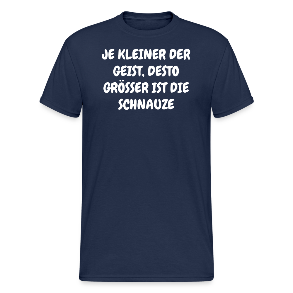 SSW1839 Tshirt JE KLEINER DER GEIST, DESTO GRÖSSER IST DIE SCHNAUZE - Navy