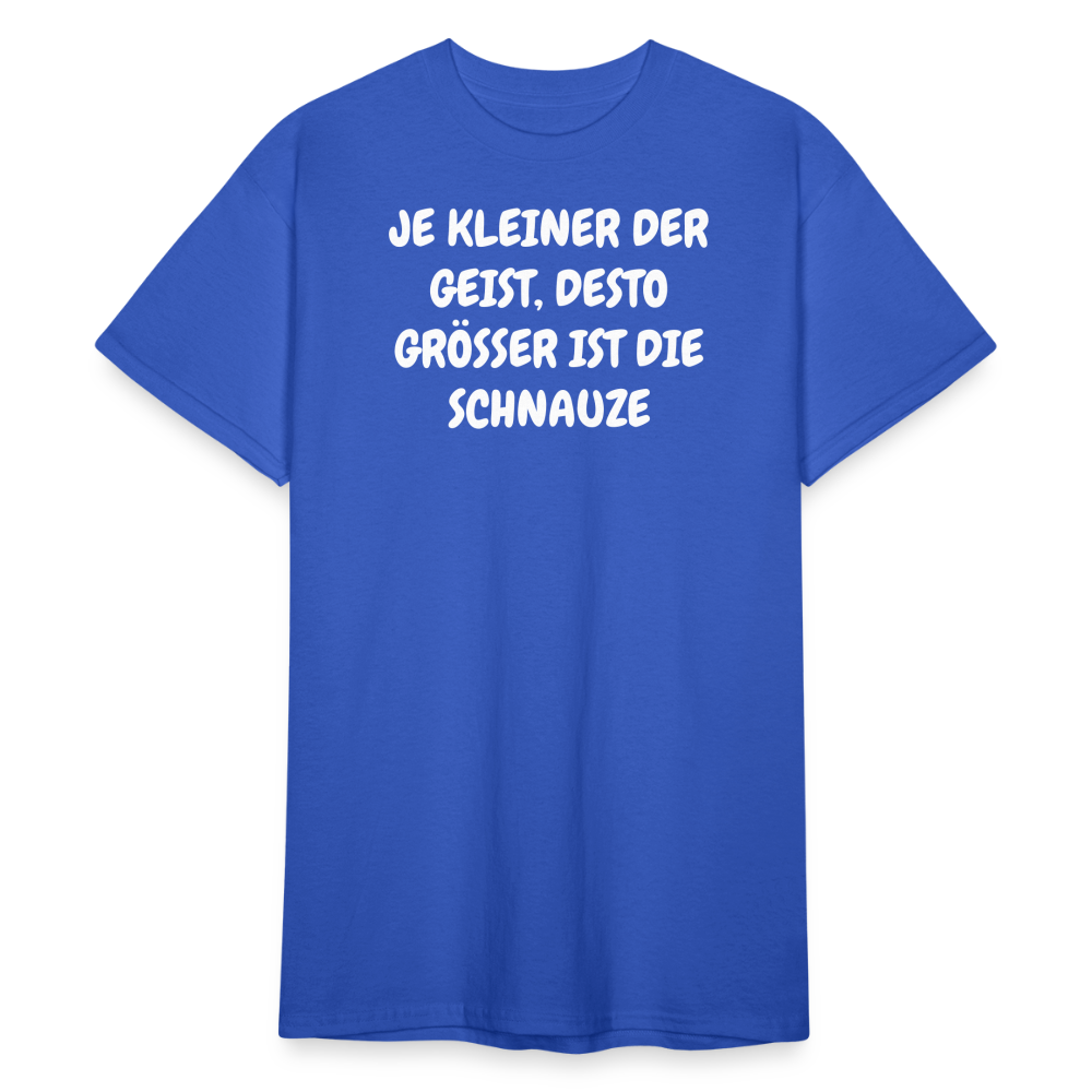 SSW1839 Tshirt JE KLEINER DER GEIST, DESTO GRÖSSER IST DIE SCHNAUZE - Königsblau
