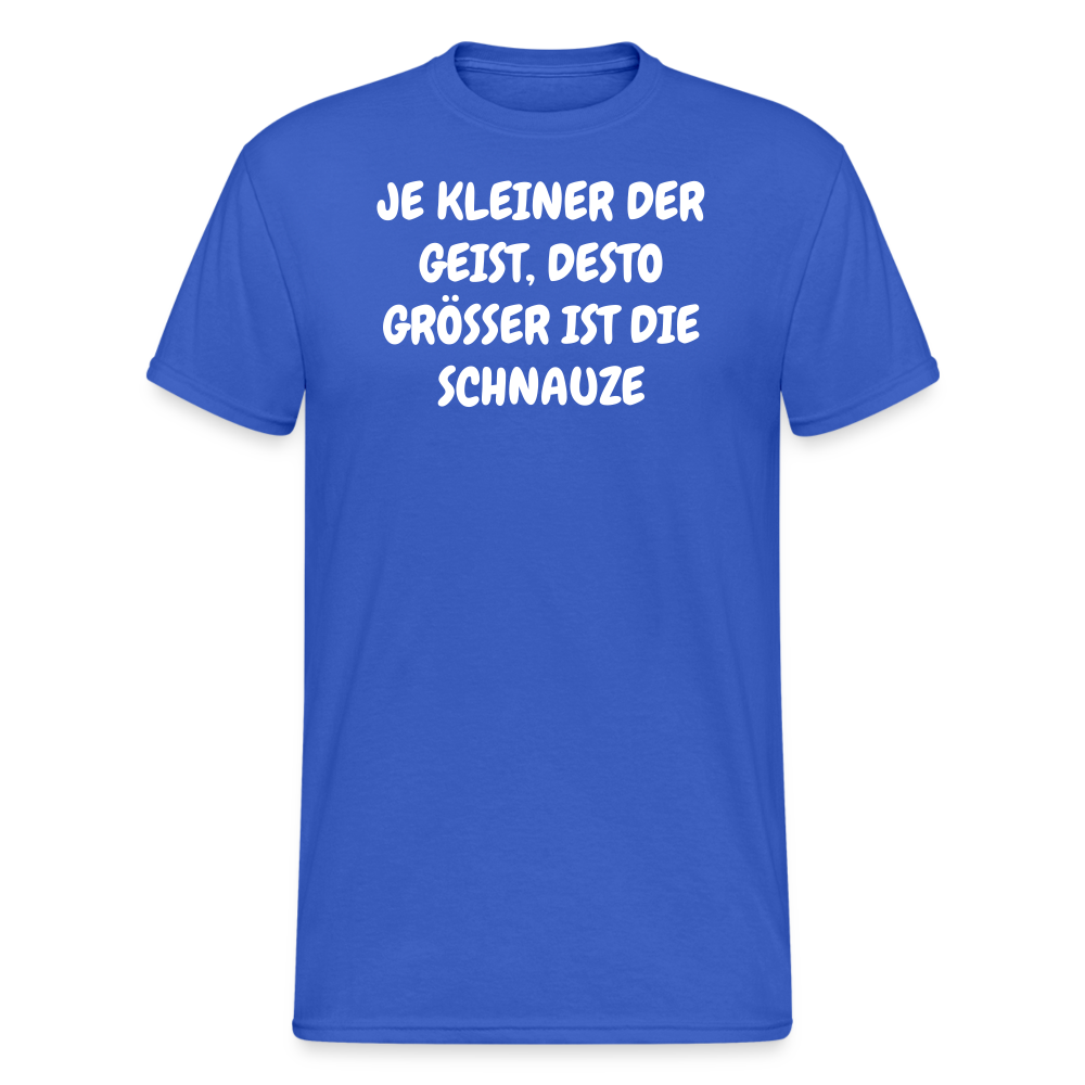 SSW1839 Tshirt JE KLEINER DER GEIST, DESTO GRÖSSER IST DIE SCHNAUZE - Königsblau