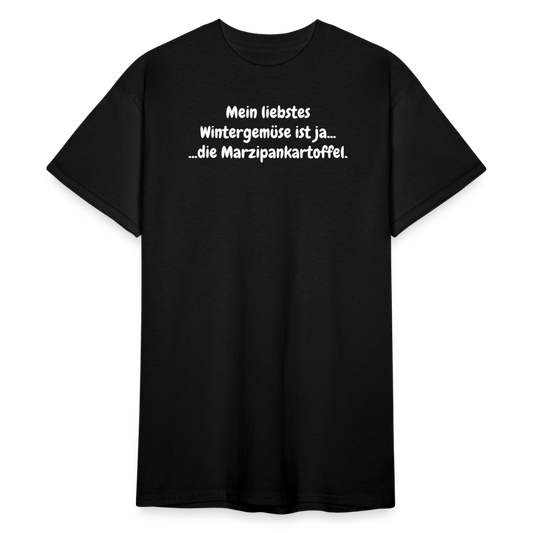 SSW1852 Tshirt Mein liebstes Wintergemüse ist ja... ...die Marzipankartoffel. - Schwarz