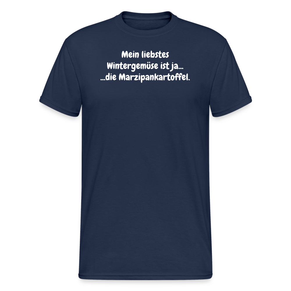 SSW1852 Tshirt Mein liebstes Wintergemüse ist ja... ...die Marzipankartoffel. - Navy
