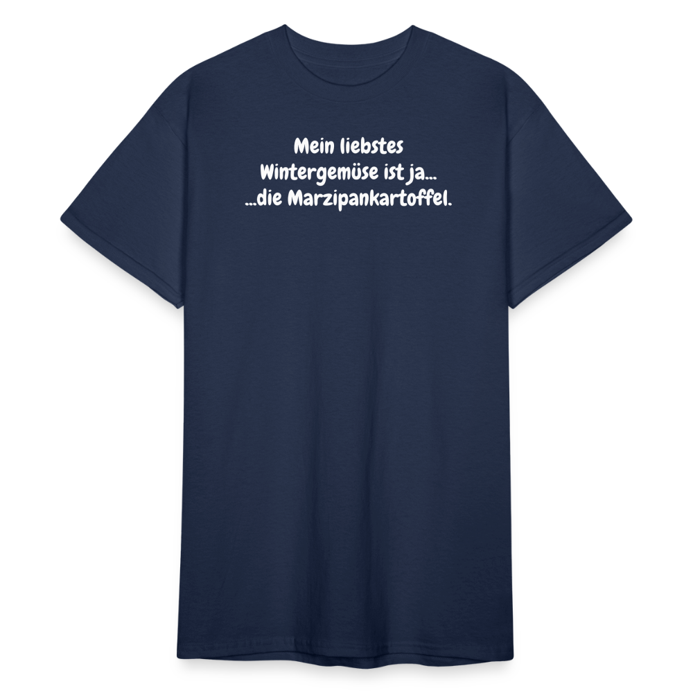 SSW1852 Tshirt Mein liebstes Wintergemüse ist ja... ...die Marzipankartoffel. - Navy
