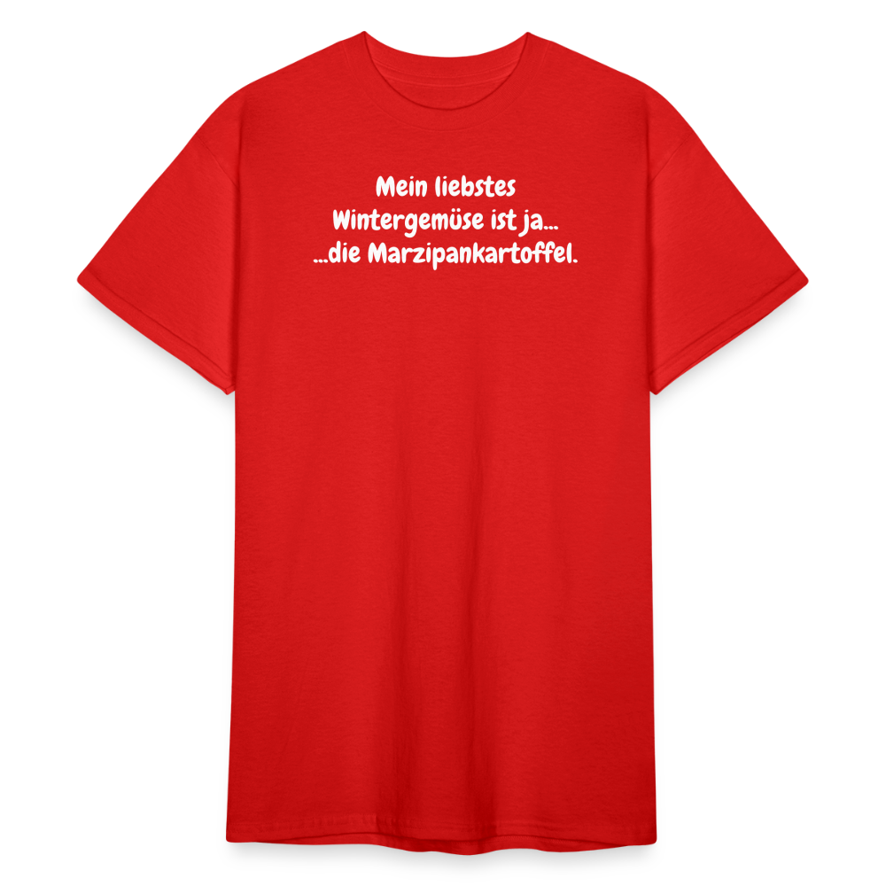 SSW1852 Tshirt Mein liebstes Wintergemüse ist ja... ...die Marzipankartoffel. - Rot
