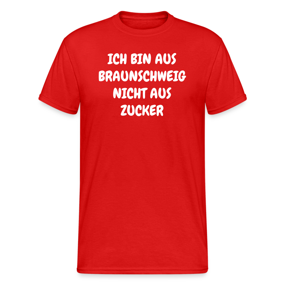 SSW1855 Tshirt ICH BIN AUS BRAUNSCHWEIG NICHT AUS ZUCKER - Rot