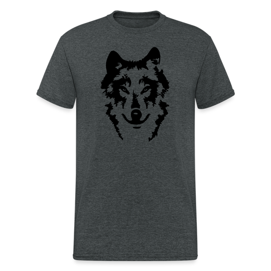 SSW1877 Tshirt Wolf Porträt - Dunkelgrau meliert