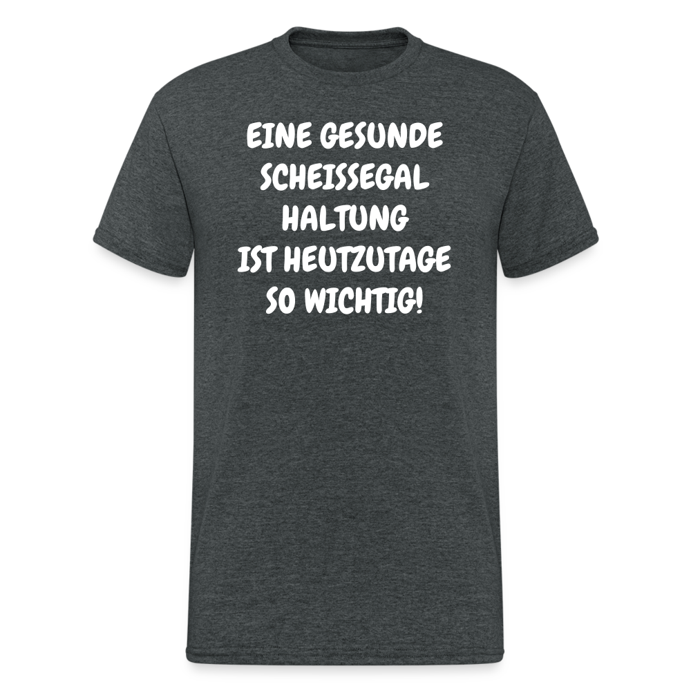 SSW1921 Tshirt EINE GESUNDE SCHEISSEGAL HALTUNG IST HEUTZUTAGE SO WICHTIG! - Dunkelgrau meliert