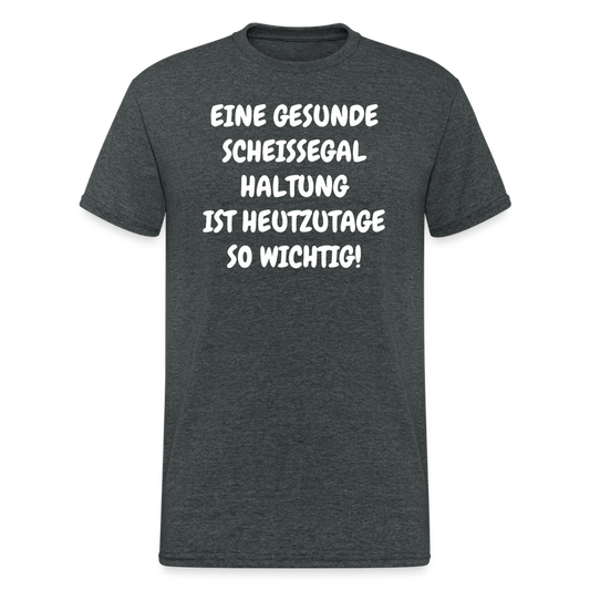 SSW1921 Tshirt EINE GESUNDE SCHEISSEGAL HALTUNG IST HEUTZUTAGE SO WICHTIG! - Dunkelgrau meliert