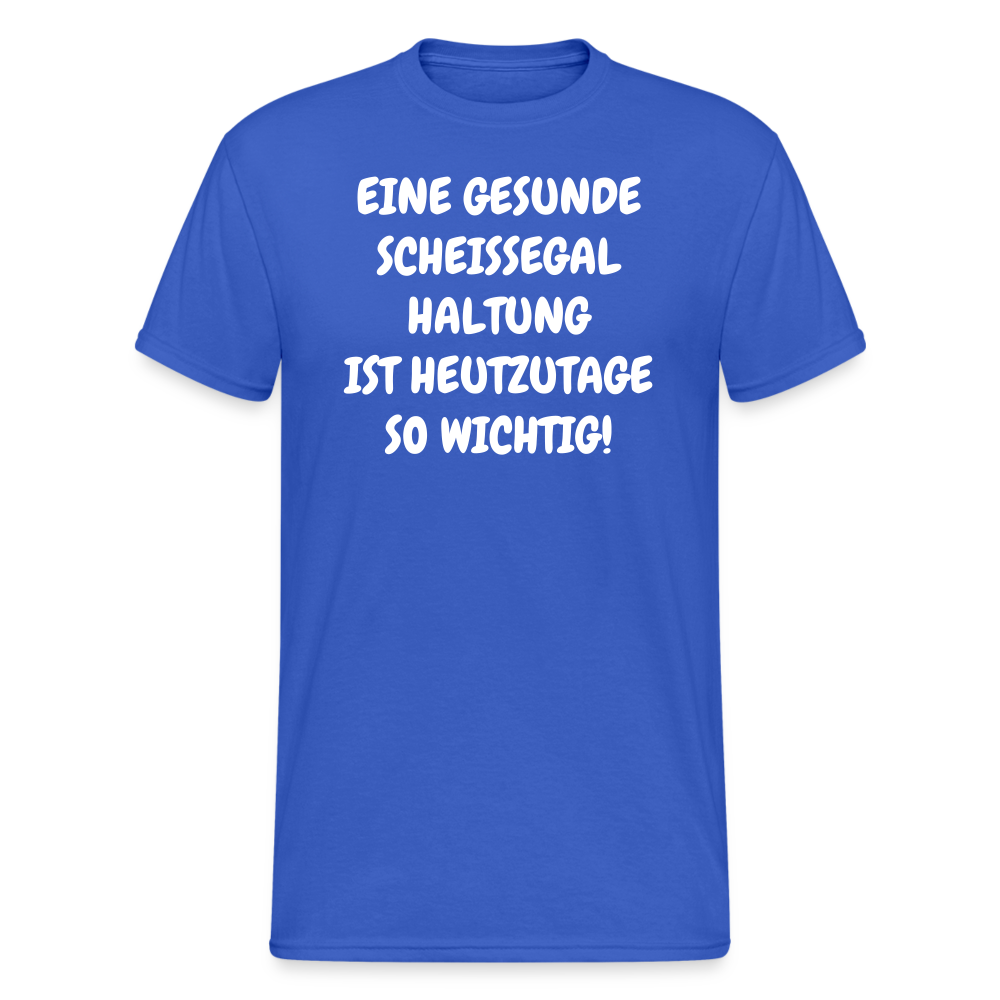 SSW1921 Tshirt EINE GESUNDE SCHEISSEGAL HALTUNG IST HEUTZUTAGE SO WICHTIG! - Königsblau