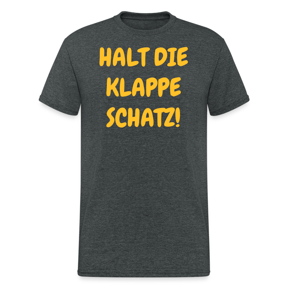 SSW1937 Tshirt HALT DIE KLAPPE SCHATZ! - Dunkelgrau meliert