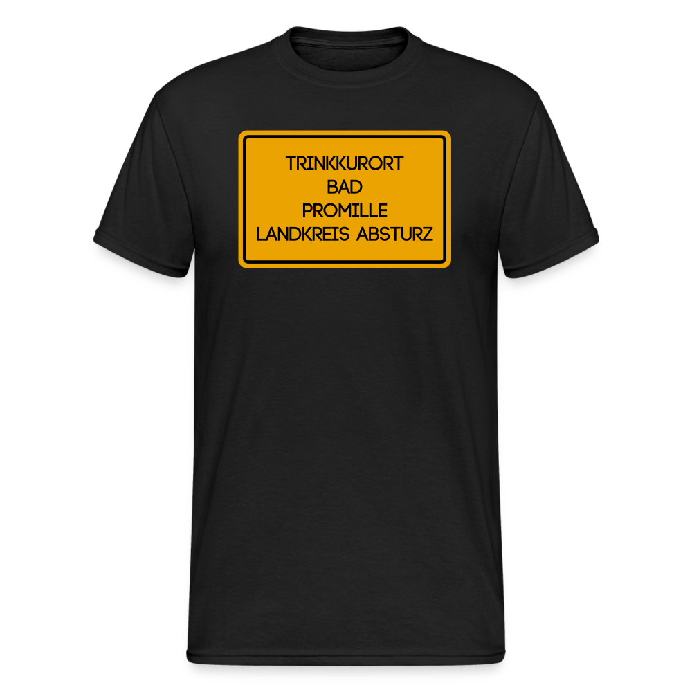 SSW1940 Tshirt Trinkkurort BAD PROMILLE Landkreis Absturz - Schwarz