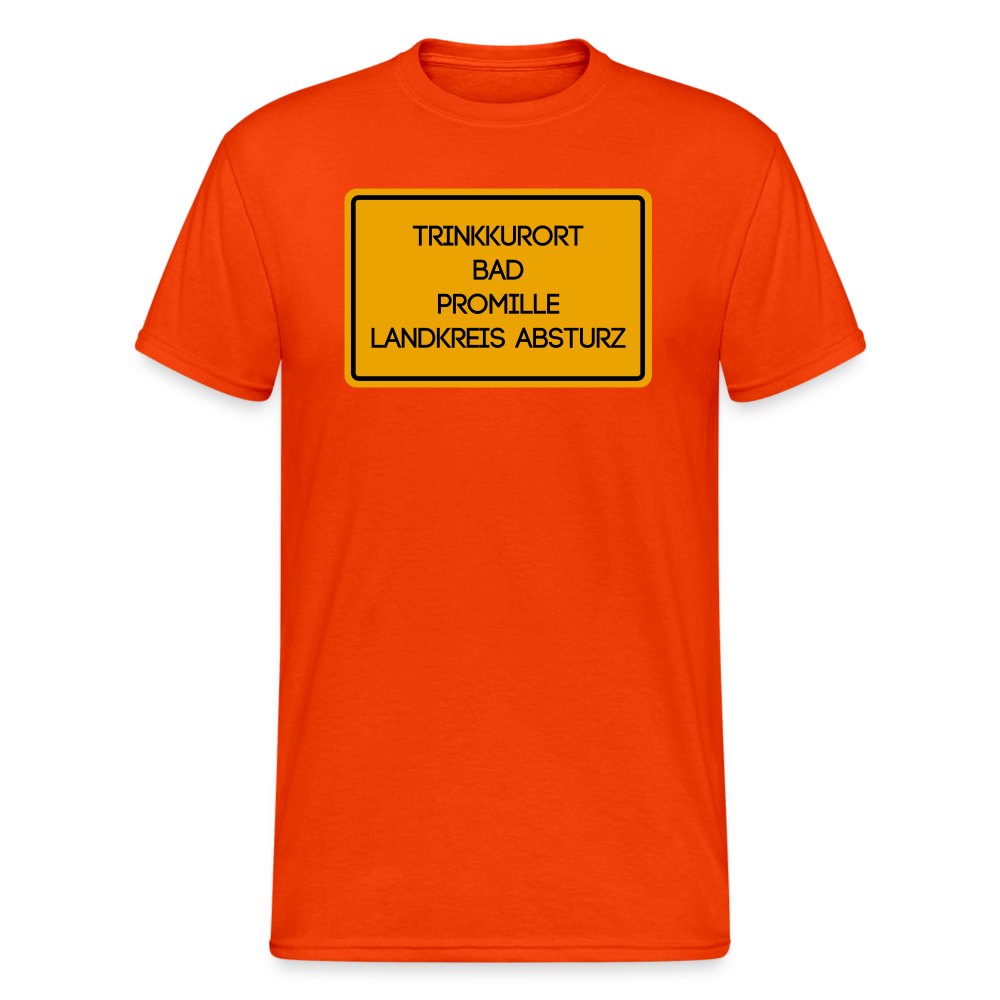 SSW1940 Tshirt Trinkkurort BAD PROMILLE Landkreis Absturz - kräftig Orange