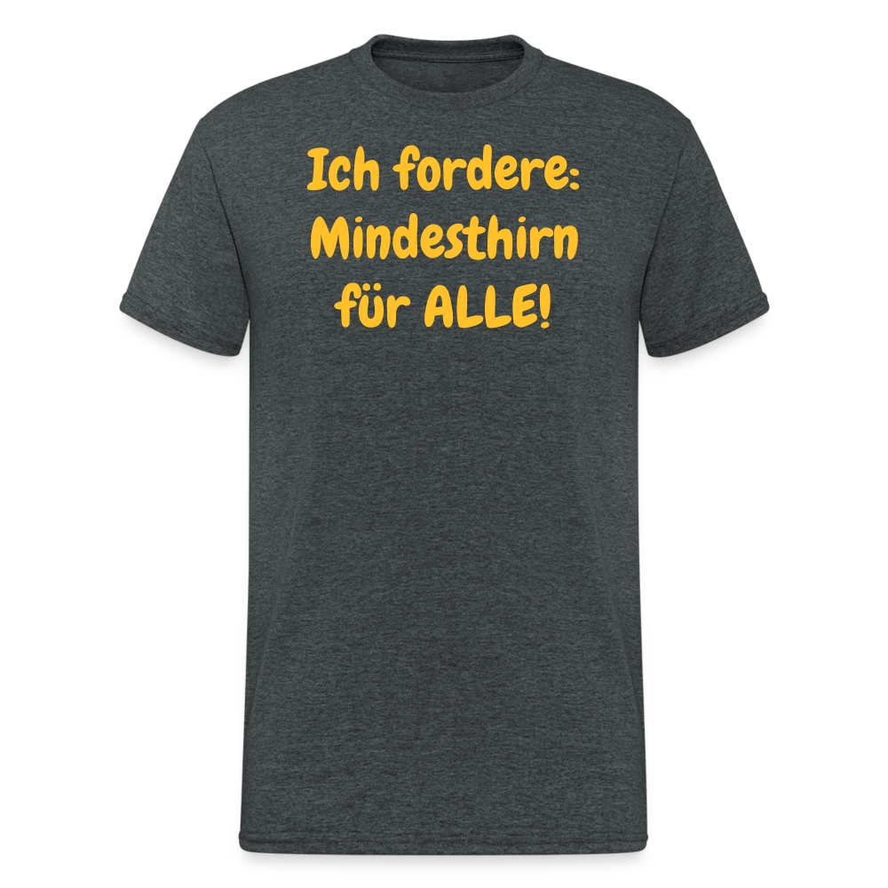 SSW1965 Tshirt Ich fordere: Mindesthirn für ALLE! - Dunkelgrau meliert